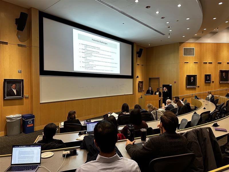 Participants presenting at the Global Health Case Competition